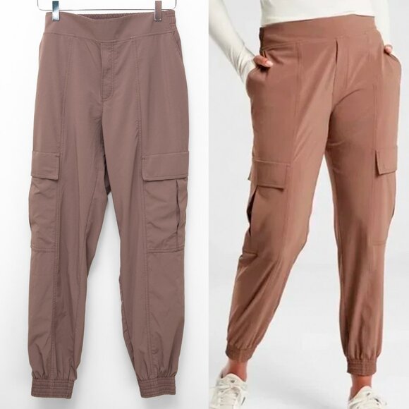 Athleta Chelsea Jogger Utility Cargo Pant Athleisure Casual Mineral Brown Size 4 - Picture 1 of 7